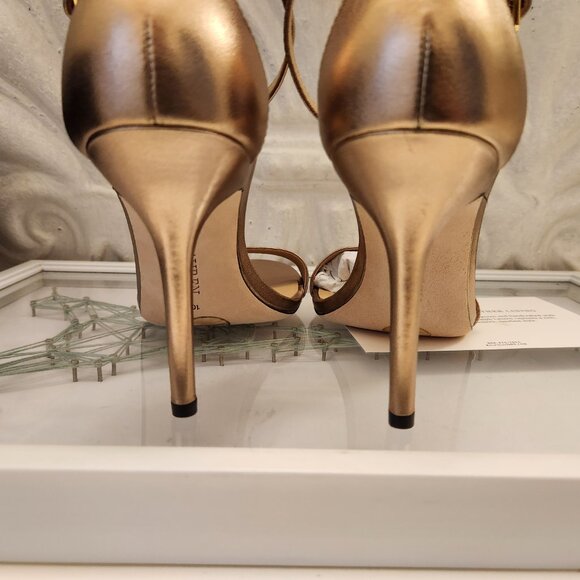 LAUREN RALPH LAUREN | Allie Metallic Nappa Leather Sandals. Size 10. NIB - Picture 7 of 11